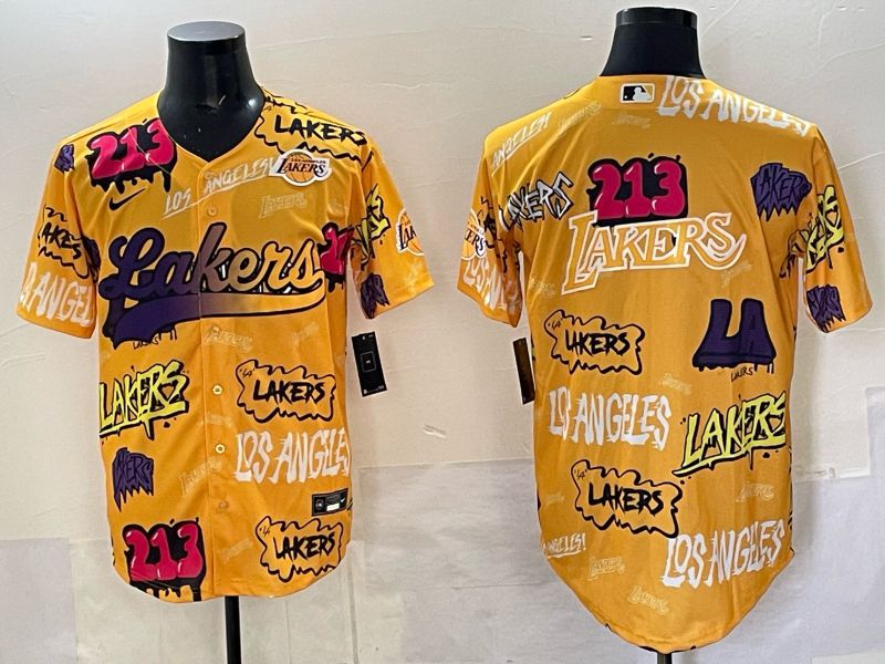 Men 2025 Los Angeles Lakers Blank Yellow NBA Nike jersey 011->->NBA Jersey